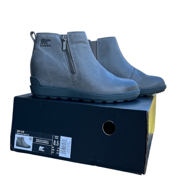 Sorel Evie II Zip Waterproof Boots Women’s 8.5 Quarry Gray NWT New in Box - Picture 2 of 7